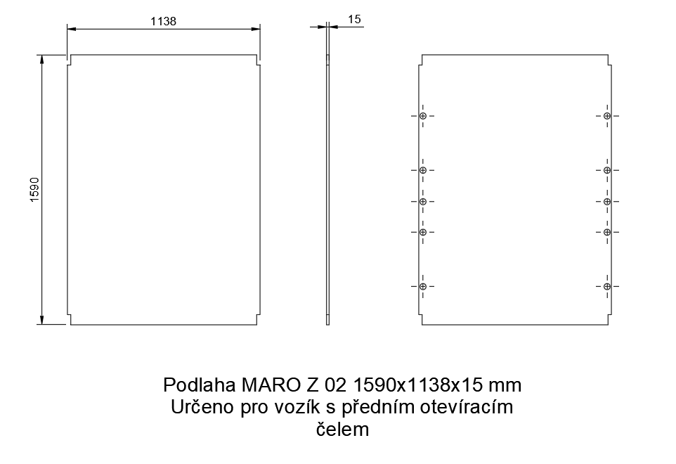 Náhradní podlaha MARO Z 03 2090 × 1138 × 15 mm